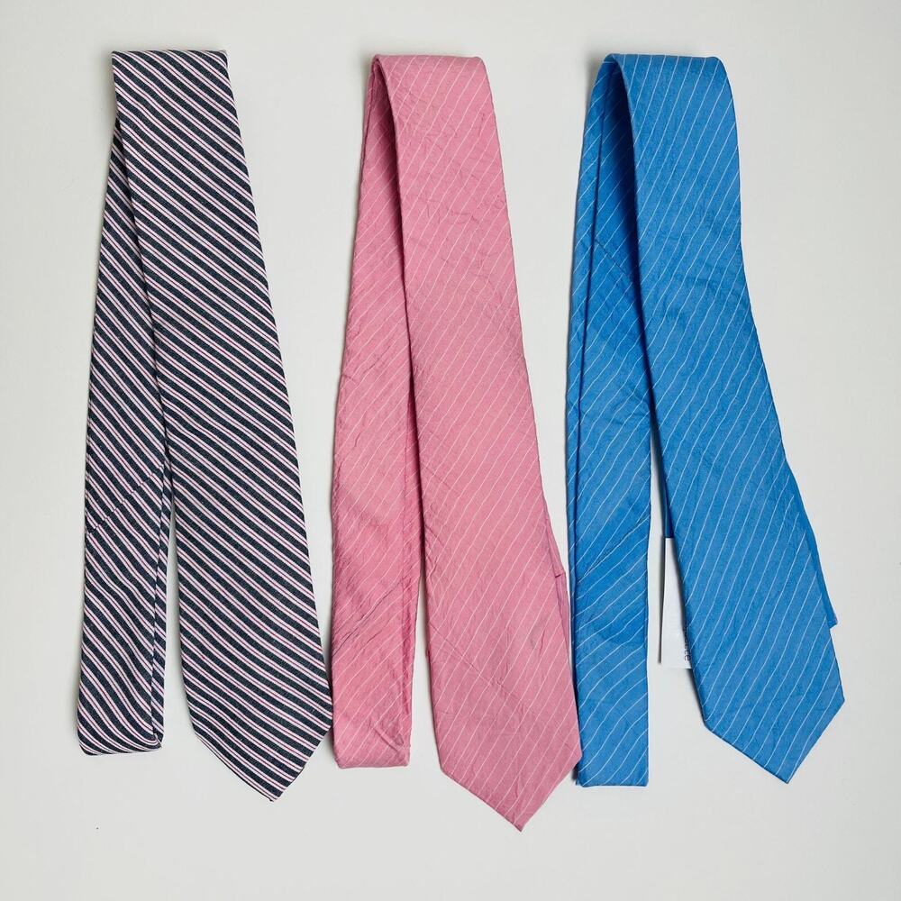 Lot of 3 Neck Tie for Men Filthy Etiquette 100% Cotton Multicoplor/Blue/Pink NEW